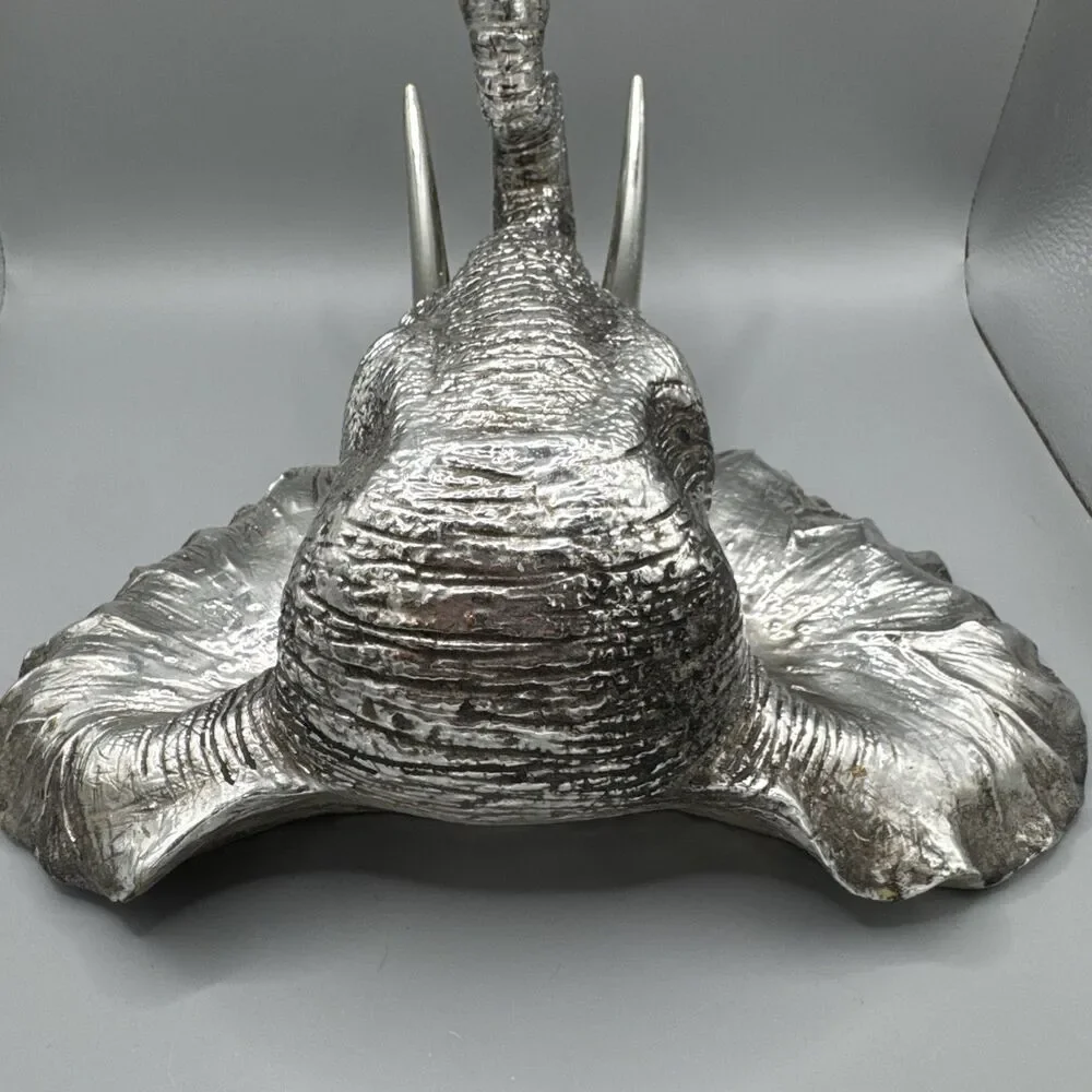 Silver Elephant Head Wall Mount Decor 11” Safari Metallic Wall Sculpture